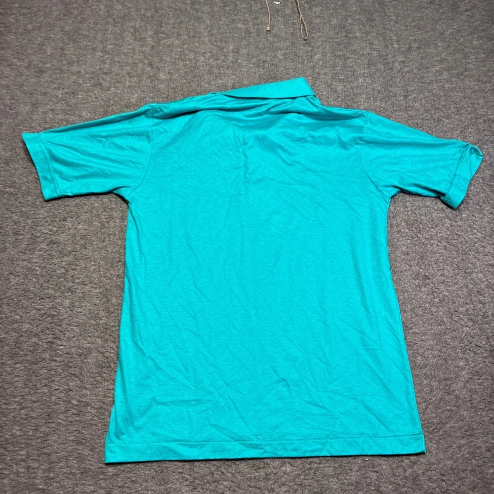 Tournament by Arrow Polo Shirt Mens Medium Teal‎ Short Sleeve Pocket Vintage